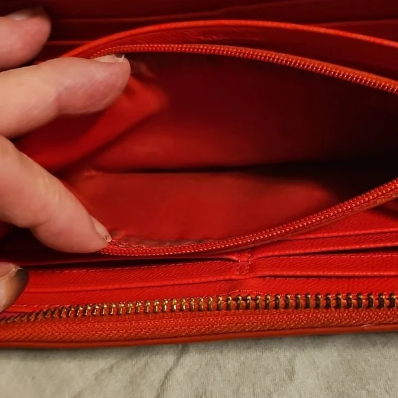 Coach Vibrant Red and Pink Leather Wallet - Picture 7 of 10